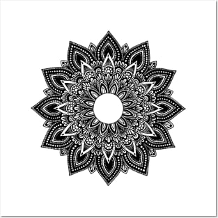 Mandala (black) Posters and Art